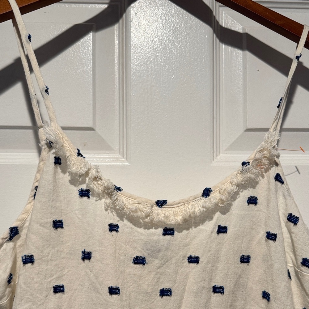 Aerie Cream Jumpsuit with Navy Pattern - Picture 4 of 8